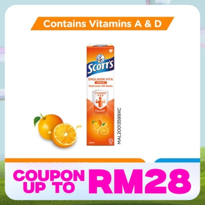 SCOTT'S Emulsion Cod Liver Oil Orange Vit A & D 200ML