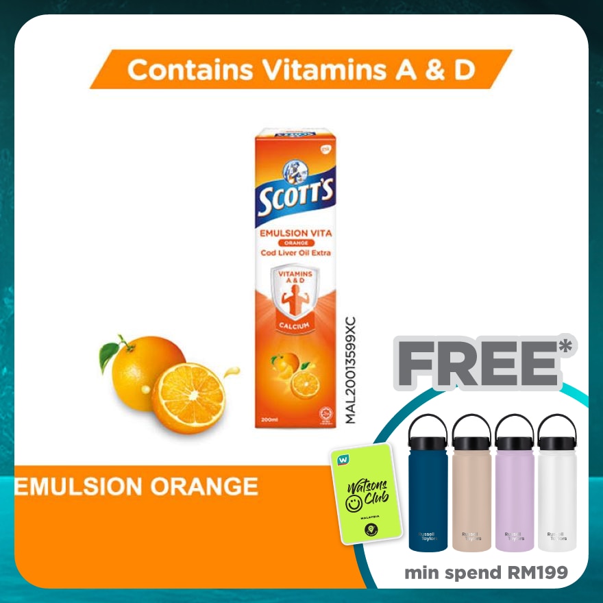 Emulsion Cod Liver Oil Orange Vit A & D 200ML