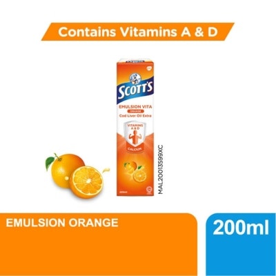 SCOTT'S Emulsion Cod Liver Oil Orange Vit A & D 200ML