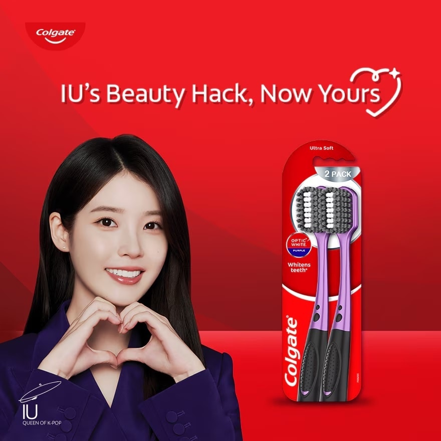 Colgate Optic White Purple Toothbrush 2s