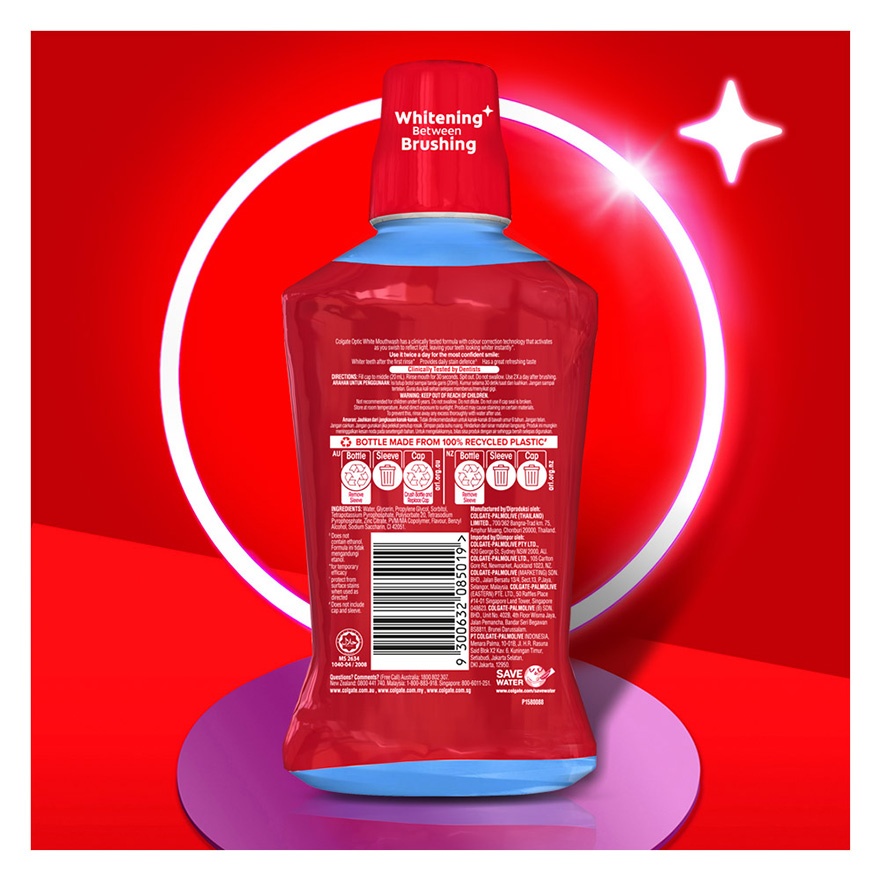 Colgate Optic White Whitening Mouthwash 500ml image