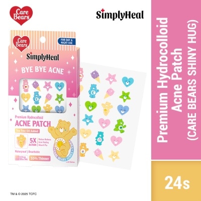 SIMPLYHEAL Care Bears Shiny Hug Day & Night Premium Hydrocolloid Acne Patch 24s