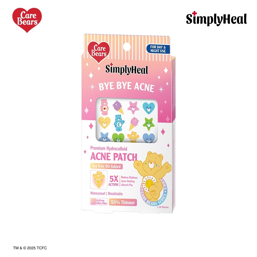 Care Bears Shiny Hug Day & Night Premium Hydrocolloid Acne Patch 24s