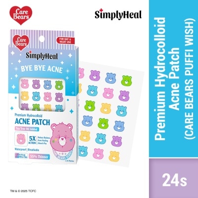 SIMPLYHEAL Care Bears Puffi Wish Day & Night Premium Hydrocolloid Acne Patch 24s