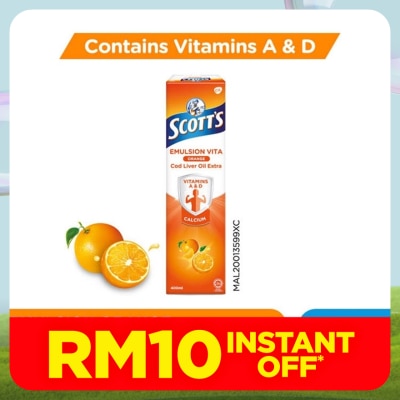 SCOTT'S Emulsion Cod Liver Oil Orange Vit A & D 400ML