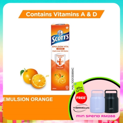 SCOTT'S - Emulsion Cod Liver Oil Orange Vit A & D 400ML
