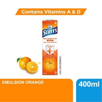 SCOTT'S Emulsion Cod Liver Oil Orange Vit A & D 400ML