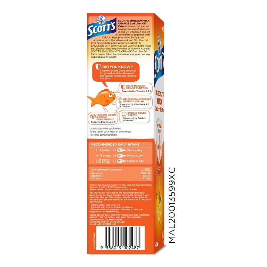 Emulsion Cod Liver Oil Orange Vit A & D 400ML