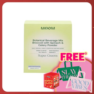 MOOM Botanical Beverage&nbsp;Mix Broccoli with Spinach and Celery Powder, Super Greens (Non Caffinated)&nbsp;30s