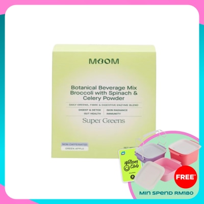 MOOM Botanical Beverage&nbsp;Mix Broccoli with Spinach and Celery Powder, Super Greens (Non Caffinated)&nbsp;30s