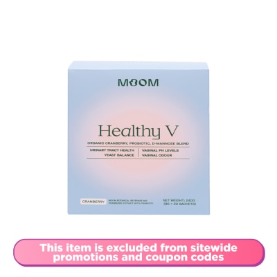MOOM Healthy V Organic Cranberry, Probiotic, D Mannose Blend 30s