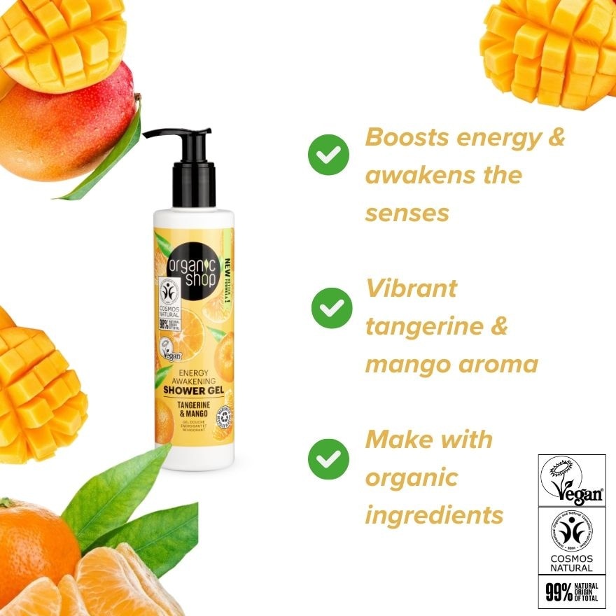 Organic Shop Energy Awakening Shower Gel Tangerine and Mango 280 ml