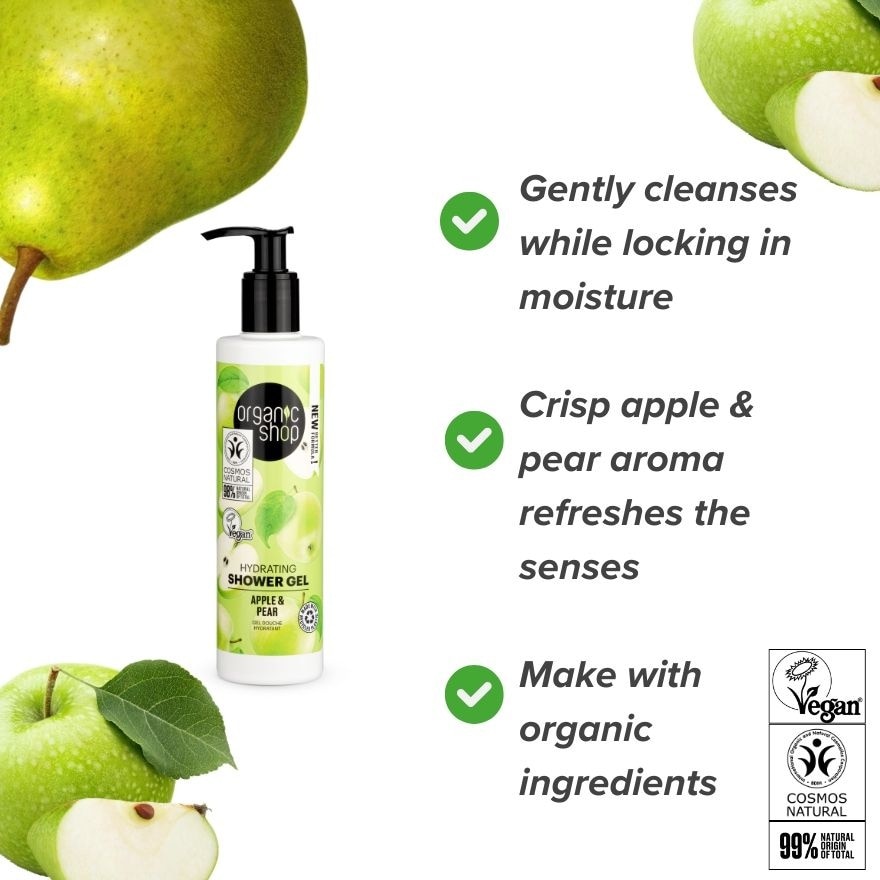 Organic Shop Hydrating Shower Gel Apple & Pear 280ml