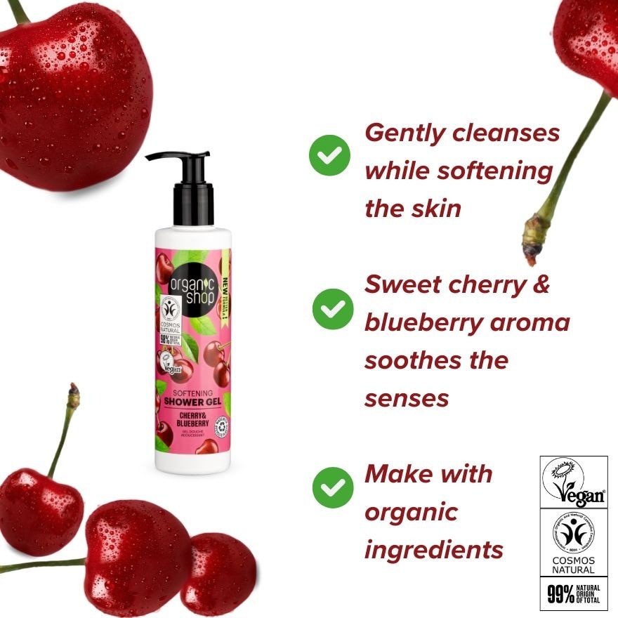 OS Softening Shower Gel Cherry and Blueberry, 280 ml