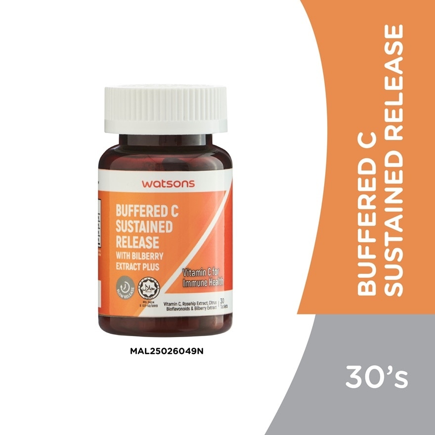 Buffered Vitamin C Substained Release with Bilberry Extract 30s