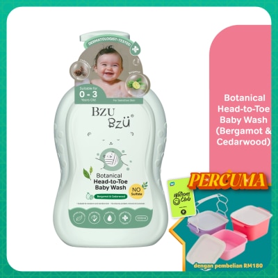 BZU BZU - Botanical Head-to-Toe Baby Wash (Bergamot & Cedarwood) - 600ml
