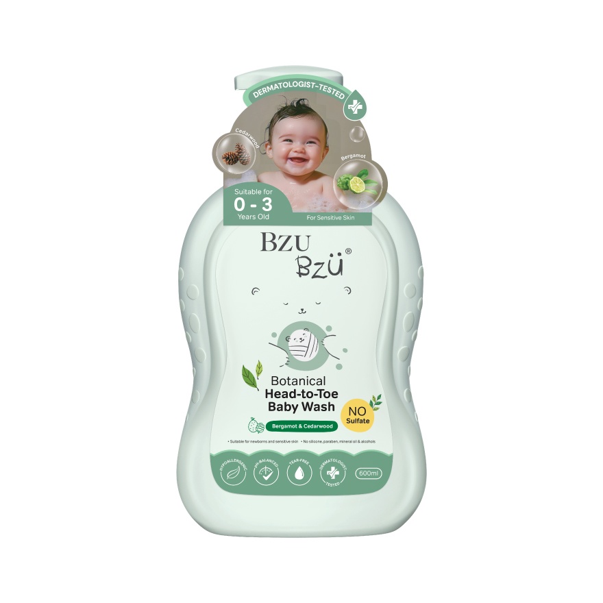Botanical Head-to-Toe Baby Wash (Bergamot & Cedarwood) - 600ml image