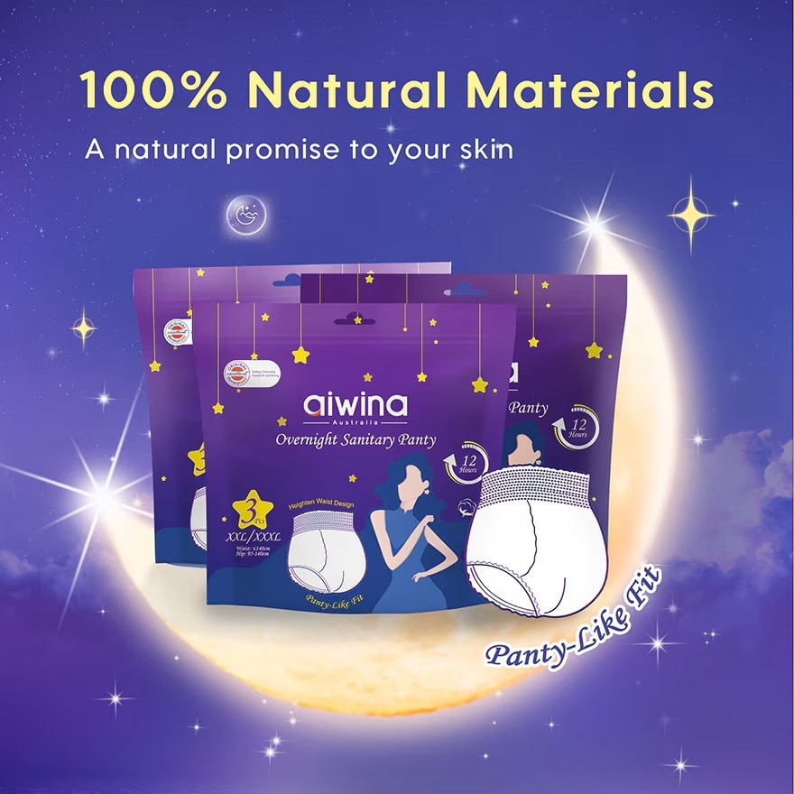 Adult Overnight Sanitary Panties (S/M 3pcs x 1Pack)