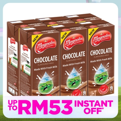 MAGNOLIA UHT Chocolate Flavoured 100% Fresh Milk 6x200ml