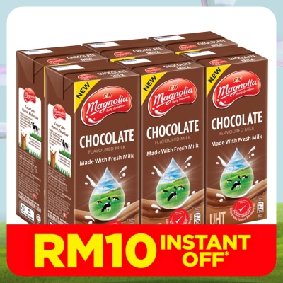 MAGNOLIA UHT Chocolate Flavoured 100% Fresh Milk 6x200ml