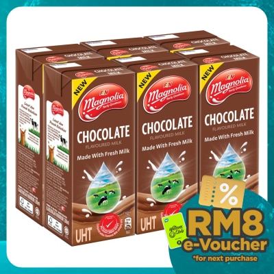MAGNOLIA UHT Chocolate Flavoured 100% Fresh Milk 6x200ml