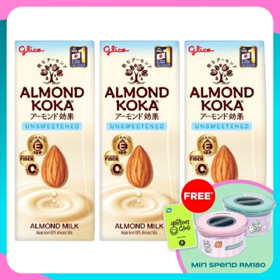 GLICO Almond Koka Unsweetened Almond Milk 3x180ml