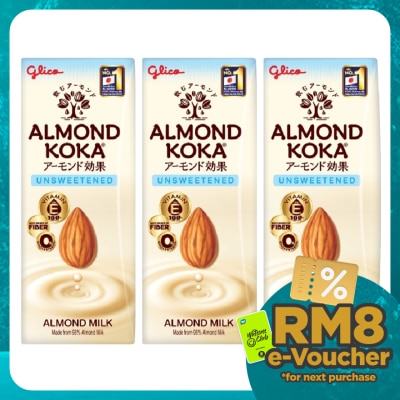 GLICO Almond Koka Unsweetened Almond Milk 3x180ml