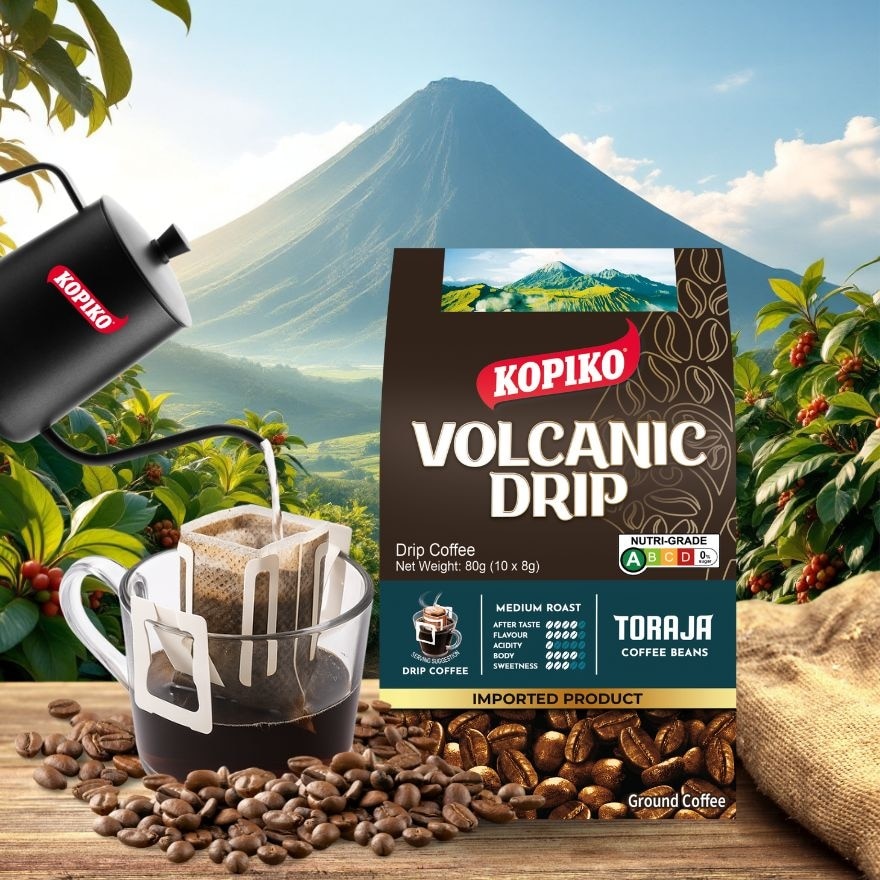 Volcanic Drip Coffee with Toraja Coffee Beans 10x8g