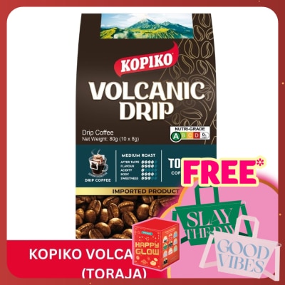 KOPIKO Volcanic Drip Coffee with Toraja Coffee Beans 10x8g