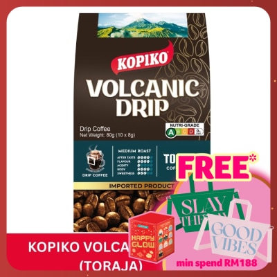 KOPIKO Volcanic Drip Coffee with Toraja Coffee Beans 10x8g