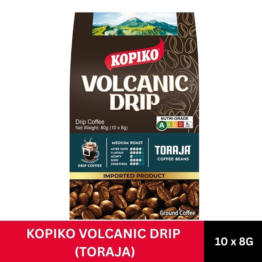 Volcanic Drip Coffee with Toraja Coffee Beans 10x8g