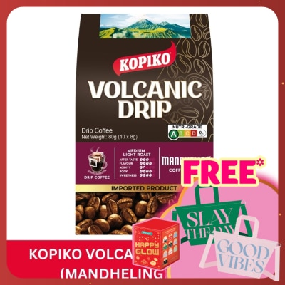 KOPIKO Volcanic Drip Coffee with Mandheling Coffee Beans 10x8g