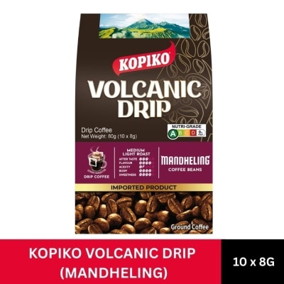 KOPIKO Volcanic Drip Coffee with Mandheling Coffee Beans 10x8g