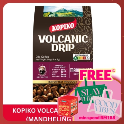 KOPIKO Volcanic Drip Coffee with Mandheling Coffee Beans 10x8g