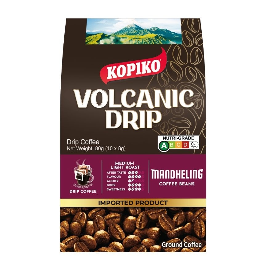 Volcanic Drip Coffee with Mandheling Coffee Beans 10x8g