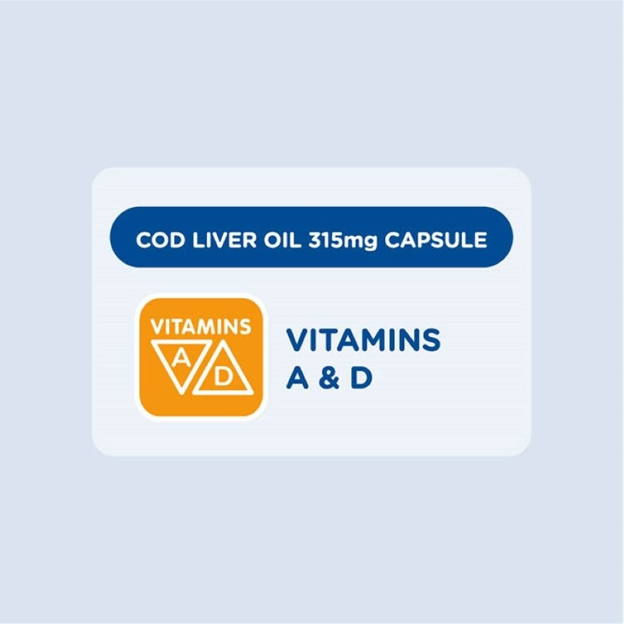 Cod Liver Oil 315mg Capsule Vit A & D 100S