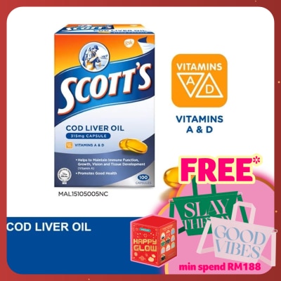 SCOTT'S Cod Liver Oil 315mg Capsule Vit A & D 100S