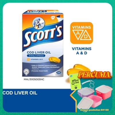 SCOTT'S - Cod Liver Oil 315mg Capsule Vit A & D 100S