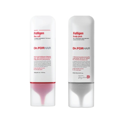 DR FOR HAIR - Folligen Bundle Pack Sea Salt Scaler 300g + Scalp Pack 250ml