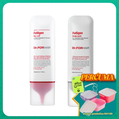 DR FOR HAIR - Folligen Bundle Pack Sea Salt Scaler 300g + Scalp Pack 250ml