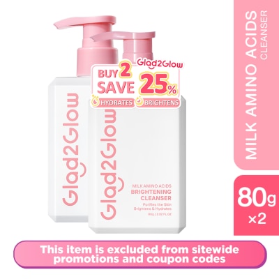 GLAD2GLOW - Milk Amino Acids Brightening Cleanser Twin Pack (2x80g)