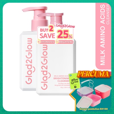 GLAD2GLOW - Milk Amino Acids Brightening Cleanser Twin Pack (2x80g)