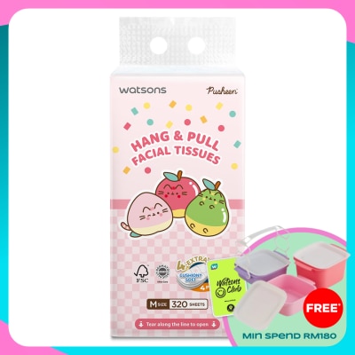 WATSONS Pusheen Velvet Hang & Pull Facial Tissue 4ply x 320sheets x 1s