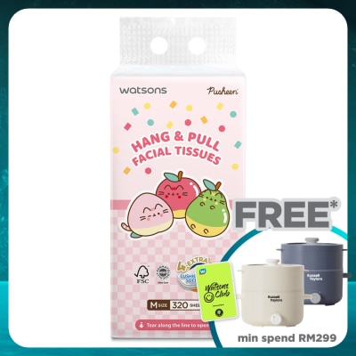 WATSONS Pusheen Velvet Hang & Pull Facial Tissue 4ply x 320sheets x 1s