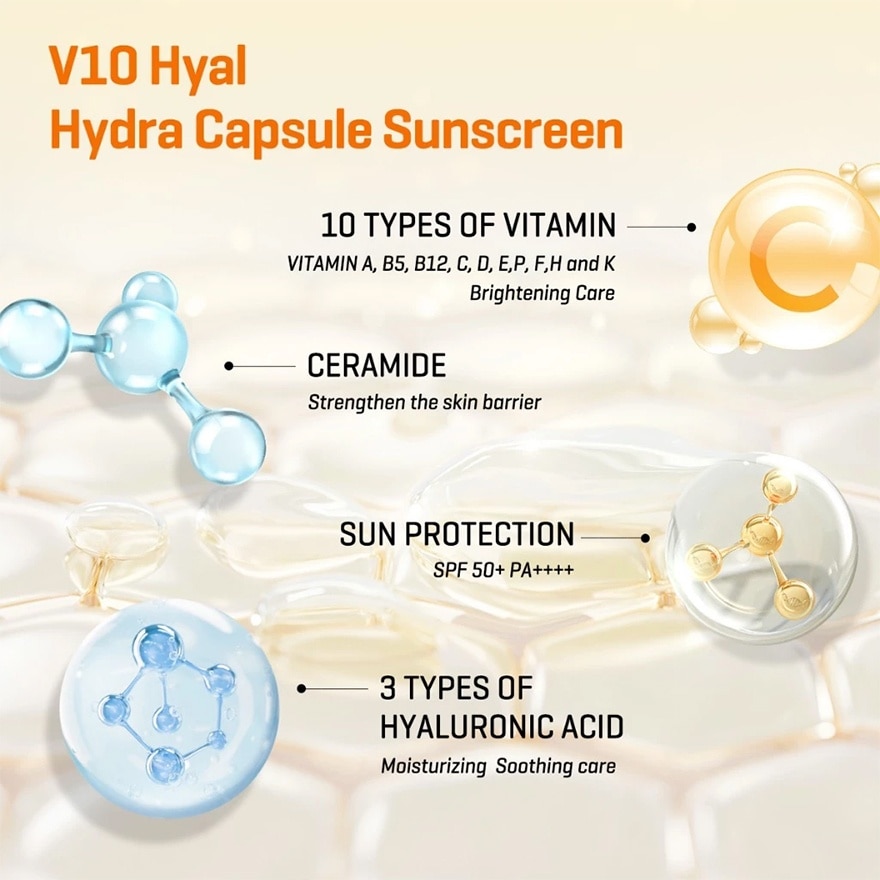 V10 Hyal Hydra Capsule Sunscreen SPF 50+ PA++++ 40ml