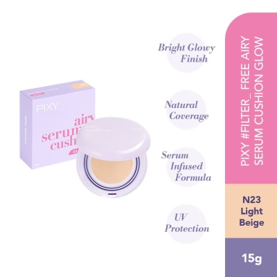 PIXY - Filter Free Airy Serum Cushion Glow N23 Light Beige 15g image