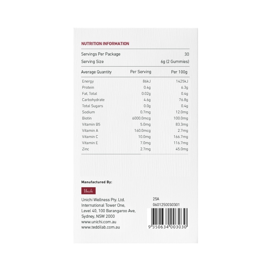 Green Grape Flavour Gummy Plus Biotin 60s