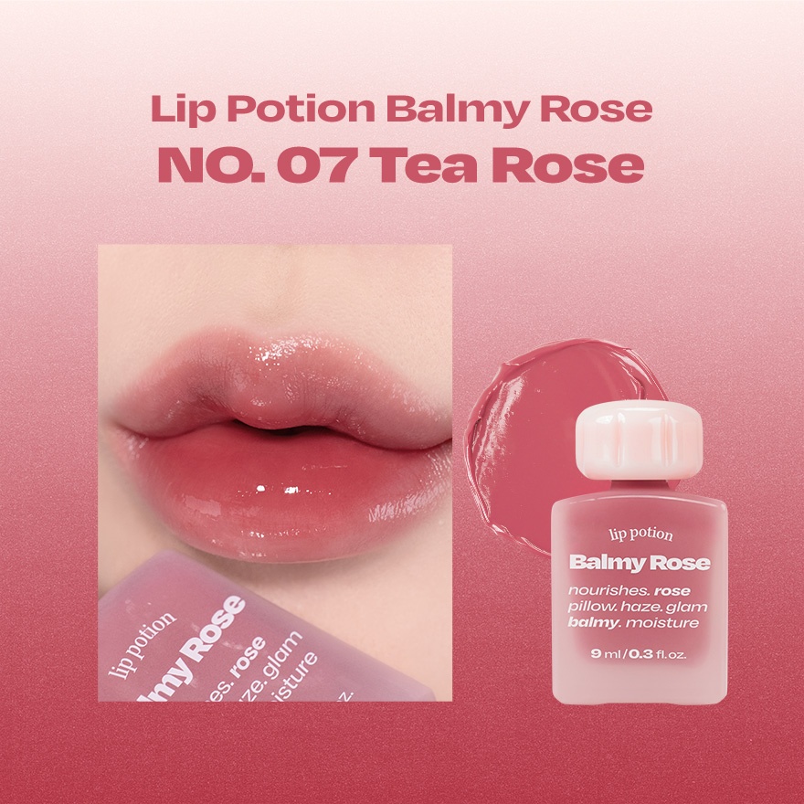 Lip Potion Balmy Rose 9ml - No.7 Tea Rose image