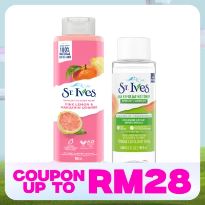 ST IVES Exfoliating Sea Salt Body Wash 4750ML + AHA Apricot Exfo Toner 197.5ML