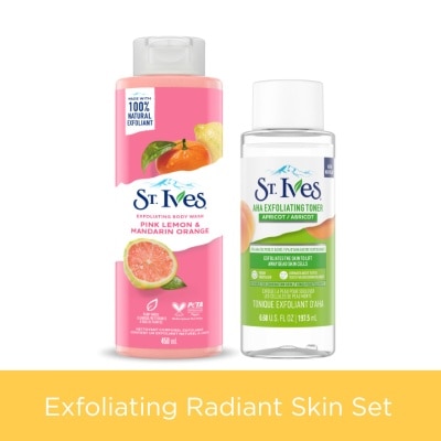 ST IVES Exfoliating Sea Salt Body Wash 4750ML + AHA Apricot Exfo Toner 197.5ML
